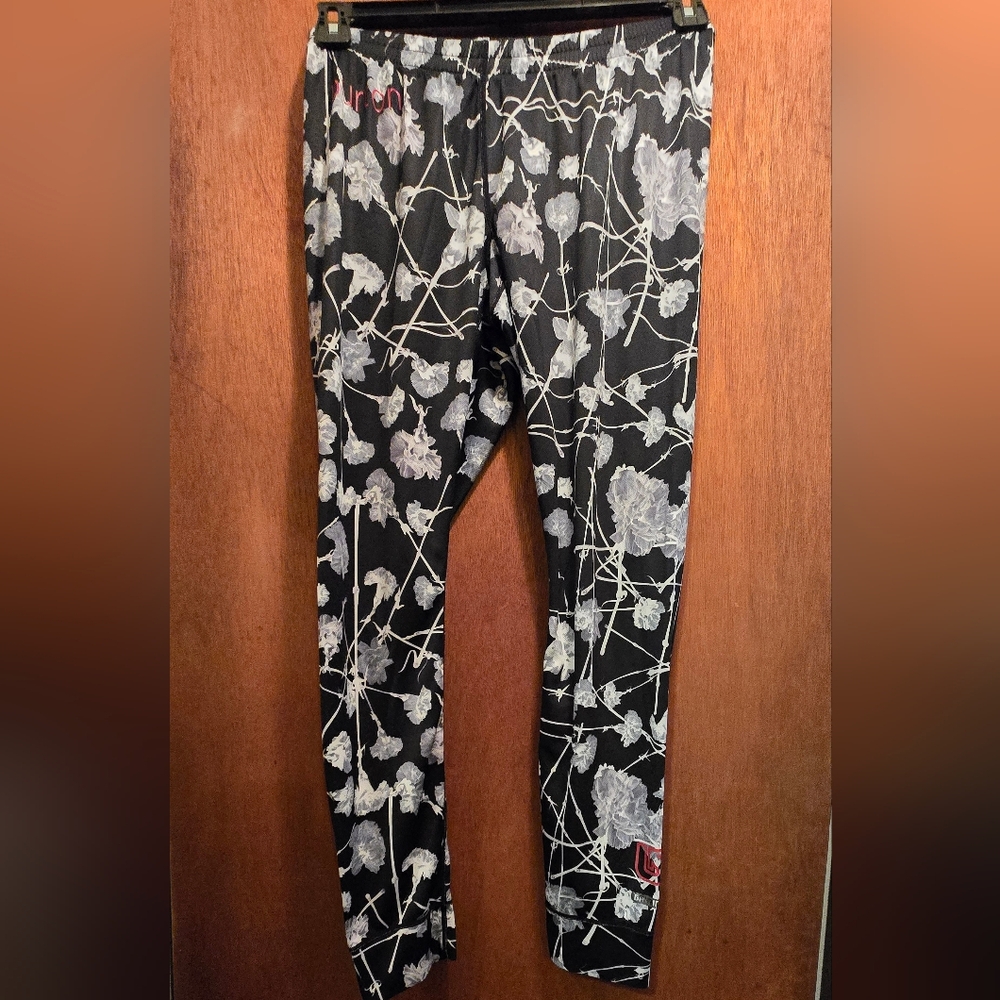 Burton Black & Gray Floral Dry Run Leggings SzM - Picture 2 of 5